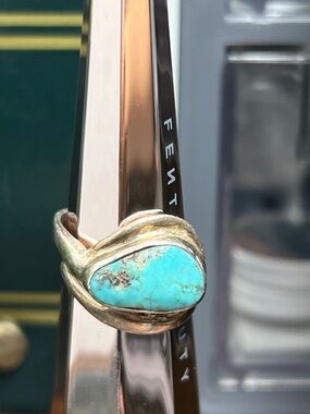 Turquoise sterling silver ring size 8